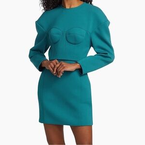 NWT!! Aknvas! Teal Neneh Corset Minidress